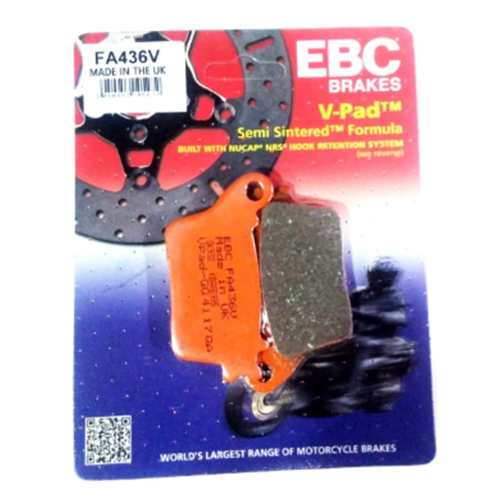 FA436V EBC HONDA CB/CBR600, CBR1000 , KWASAKI ZX6,10R, YAMAHA R6,R1 YARI SINTER ARKA FREN BALATASI