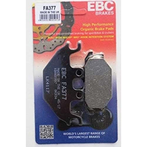 EBC FA377 YAMAHA MT125 / R125 14-21 ARKA FREN BALATASI