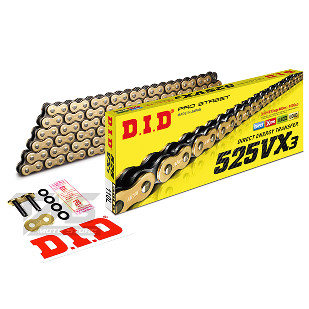 DID 525VX3-110 LİNK GOLD ZİNCİR (X-RİNG) MT09-CROSSROUNNER800