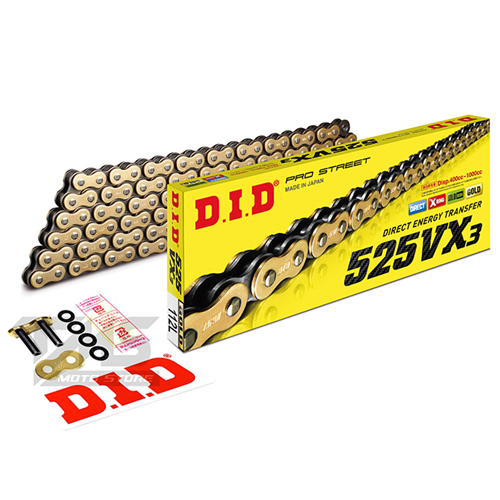 DID 525VX3-112 LİNK GOLD ZİNCİR (X-RİNG)CBR 600RR - DIAVEL/S