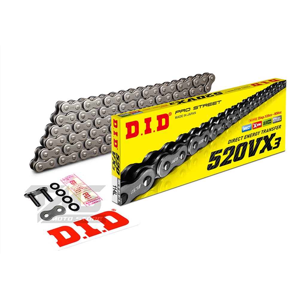 DID 520VX3-114 LİNK ÇELİK ZİNCİR (X-RİNG)YZF250-Z800-NCX750-BETA RR
