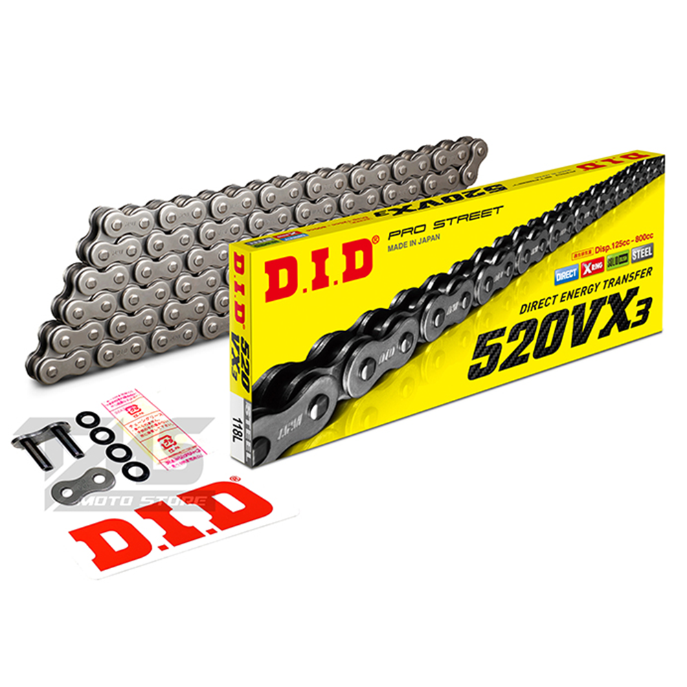 DID 520VX3-118 LİNK ÇELİK ZİNCİR (X-RİNG)YAMAHA-XJ6-KTM-RC-EXC/SIX DAYS