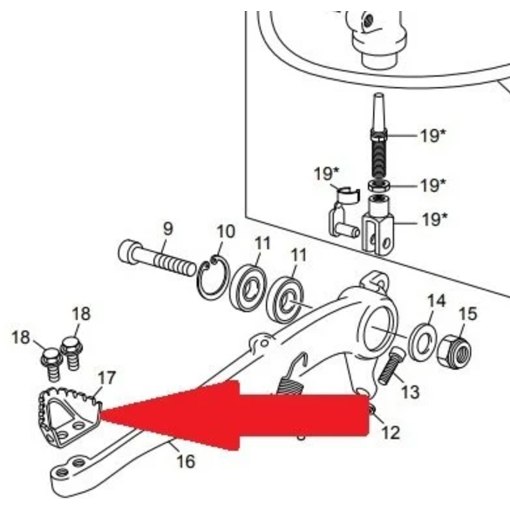 2153 SHERCO ARKA FREN PEDAL UCU