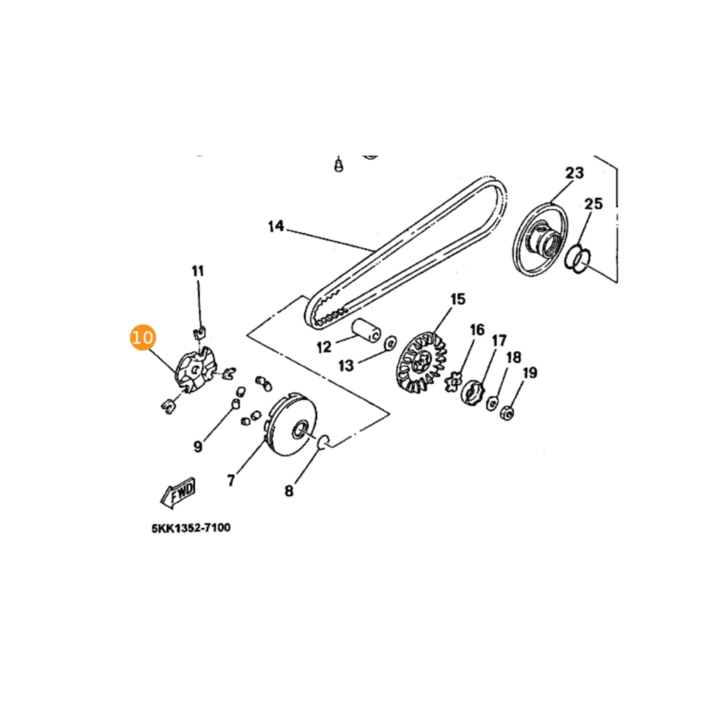 YAMAHA X MAX 250 ÖN VARYETÖR BAGA YILDIZ SACI MERKEZ TUTUCU 1CC-E7623-00