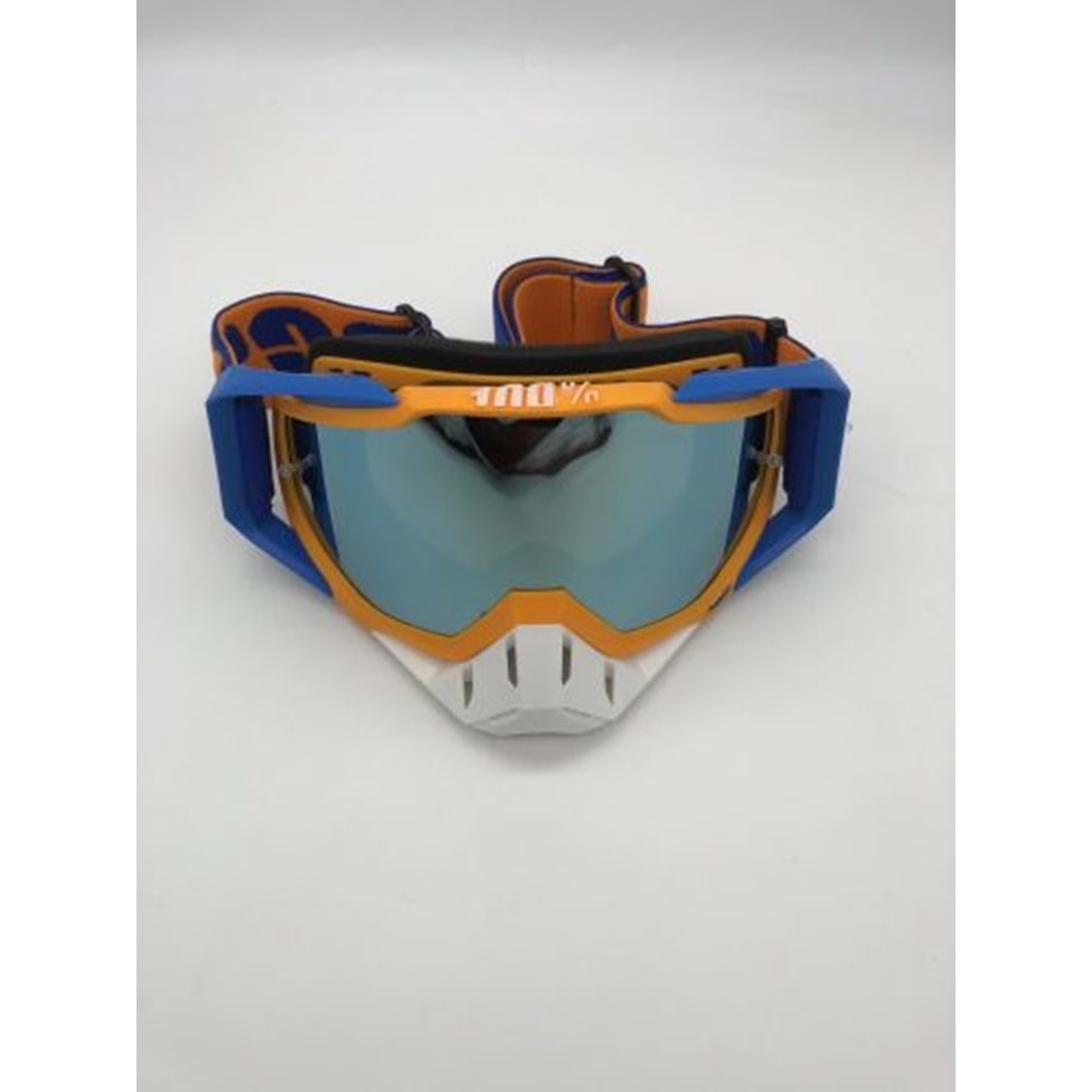 %100 RACECRAFT REPLİKA MAVİ TURUNCU GOGGLE