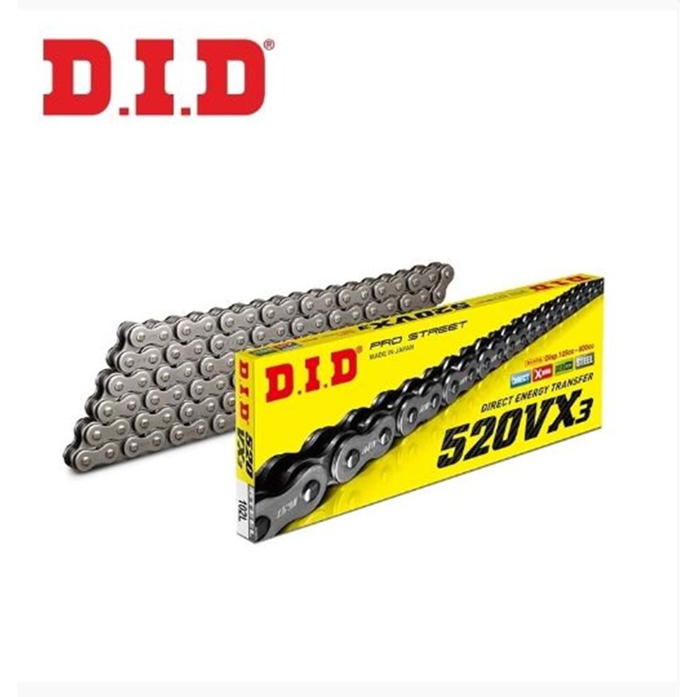 DID 520VX3 ÇELİK X-RİNG ZİNCİR-120 BAKLA