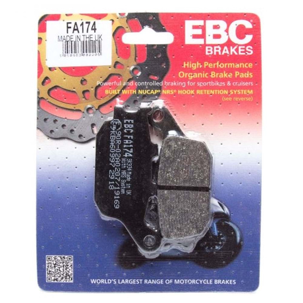 HONDA CBF600/NC700 , KAWASAKI VERSYS 650 16-21 ARKA FREN BALATASI EBC FA174