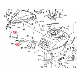 YAMAHA R25 MT25 XJ6 FZ6 R1 YAKIT DEPOSU BURCU 90387-06299