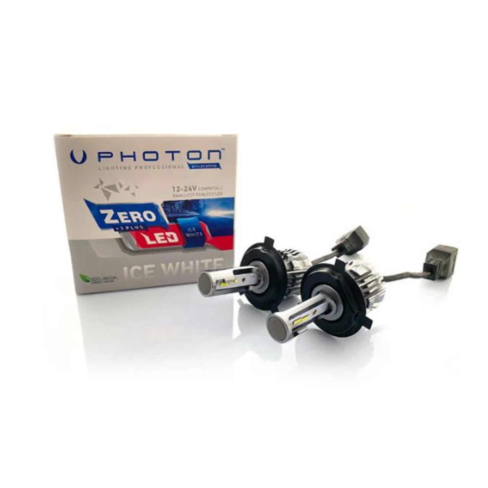 ZERO H4 ICE WHITE BEYAZ +3 PLUS FANSIZ LED 12V-24V H4 XENON AMPÜL PHOTON