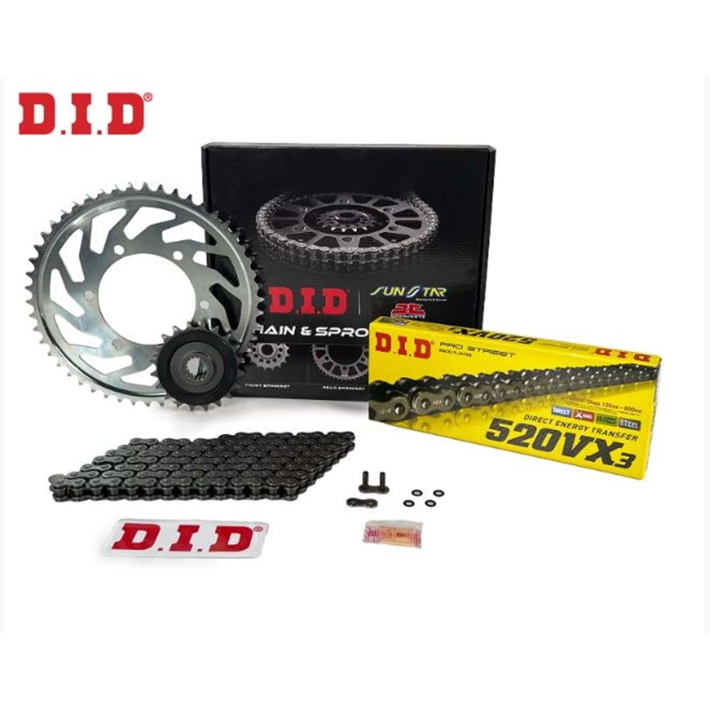 DID JJ520VXBB891 ZİNCİR DİŞLİ SETİ HONDA HONDA NC X DCT 750 (2014-2020)