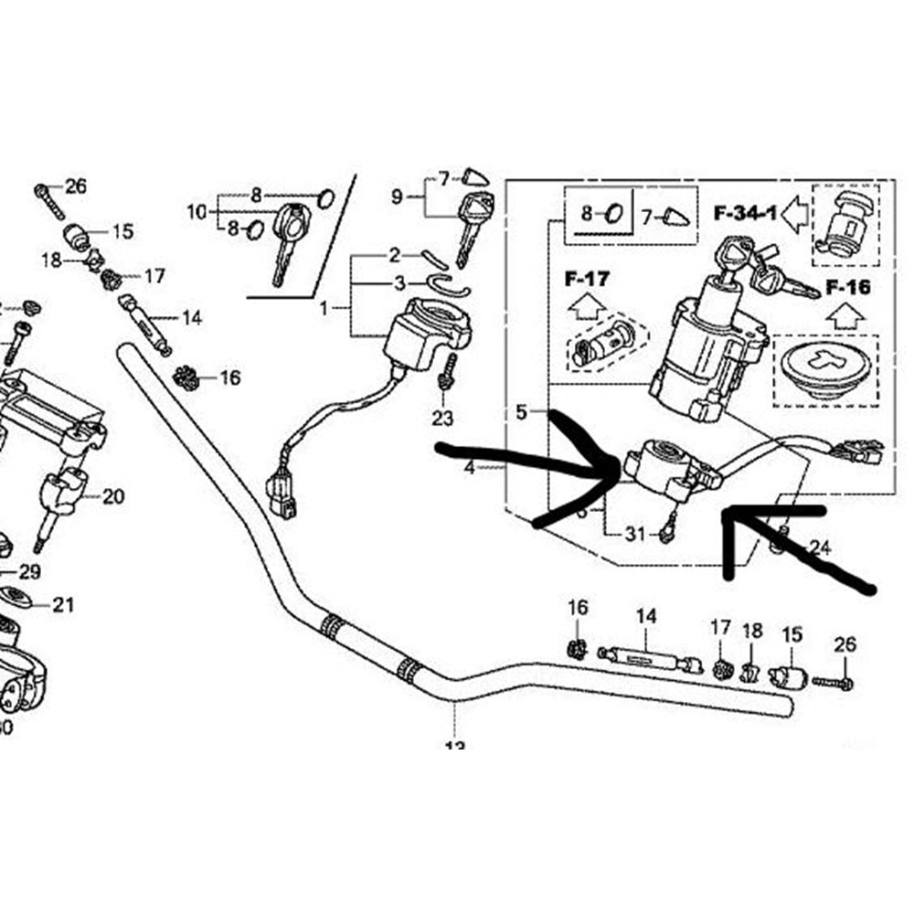 HONDA XL 1000 VARADERO 07-11 KONTAK ALTI SWİTCH 35101-MBT-C40