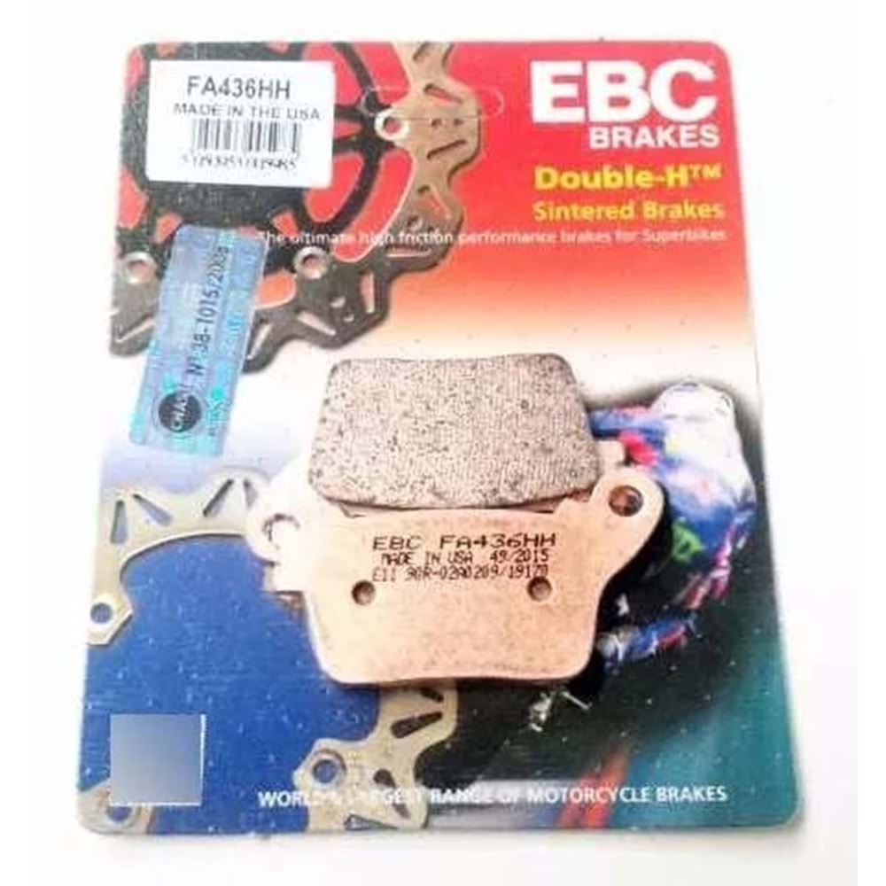 HONDA CBR600/1000 , SUZUKI GSXR750/1000, YAMAHA R6,R1 SINTER ARKA FREN BALATASI EBC FA436HH