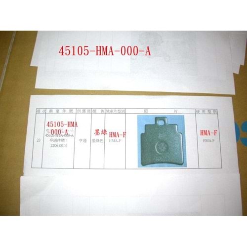 SYM GTS 250 İE EVO- JOYMAX 250 ÖN FREN BALATASI 45105-L3A-000-A