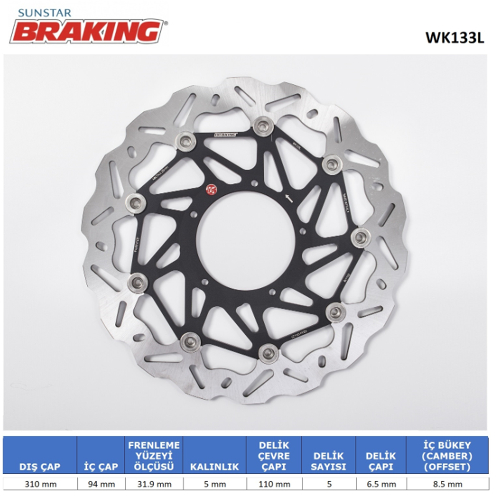 HONDA VFR 800 X CROSSRUNNER DALGALI ÖN PERFORMANS DİSKİ SOL BRAKİNG WK133L