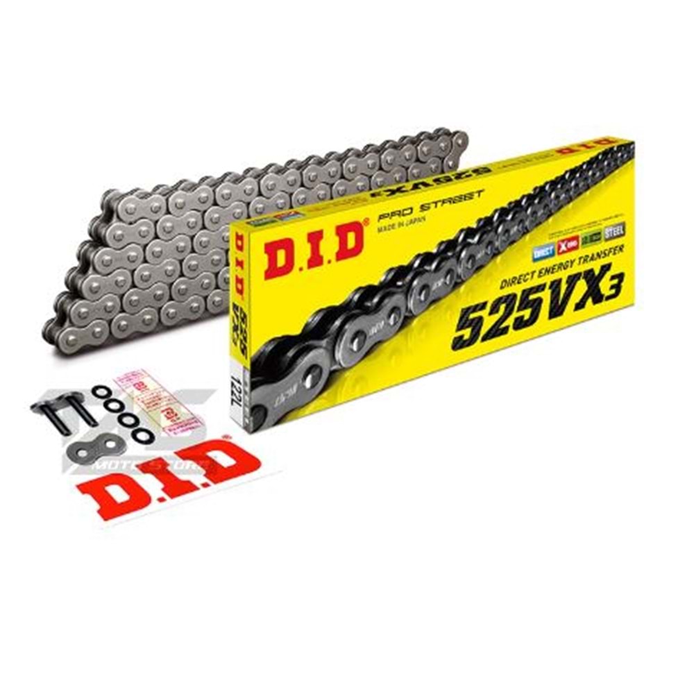 DID 525VX3-122 LİNK ÇELİK ZİNCİR X RİNG BMW F800 YAMAHA FZ8