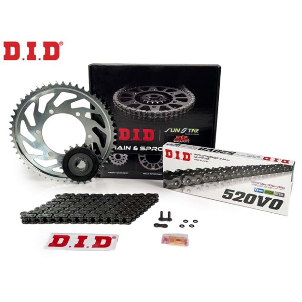 YAMAHA YZF R25 MT 25 ZİNCİR DİŞLİ SETİ DID JJ520ORING778