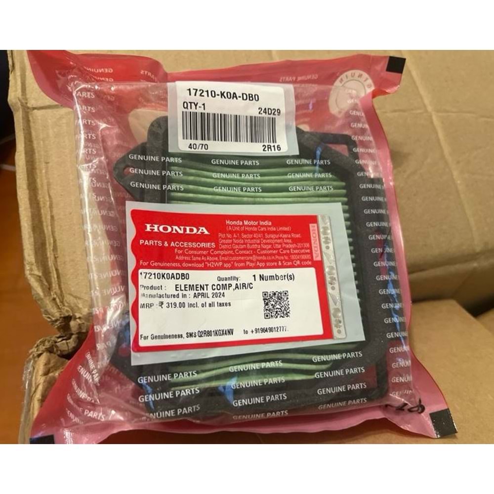 HONDA CB 250 R 23-25 ORJ HAVA FİLTRESİ 17210-K0A-DB0