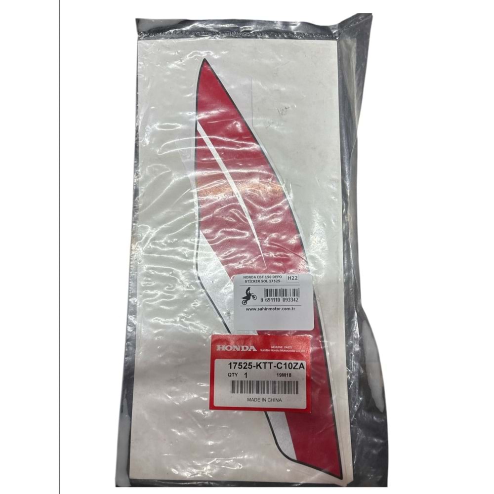 HONDA CBF 150 DEPO STİCKER SOL 17525-KTT-C10ZA