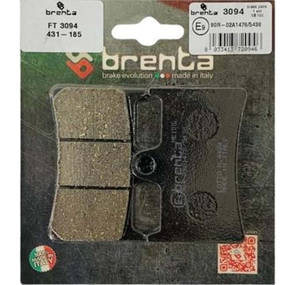 YAMAHA MT-07 MT-09 FJR R6 R1 ÖN FREN BALATASI ORGANİK BRENTA FT 3094