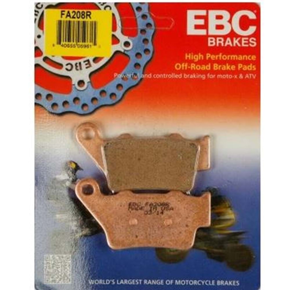 YAMAHA XT 660 XTZ700 TENERE SİNTER ARKA FREN BALATASI EBC FA208R