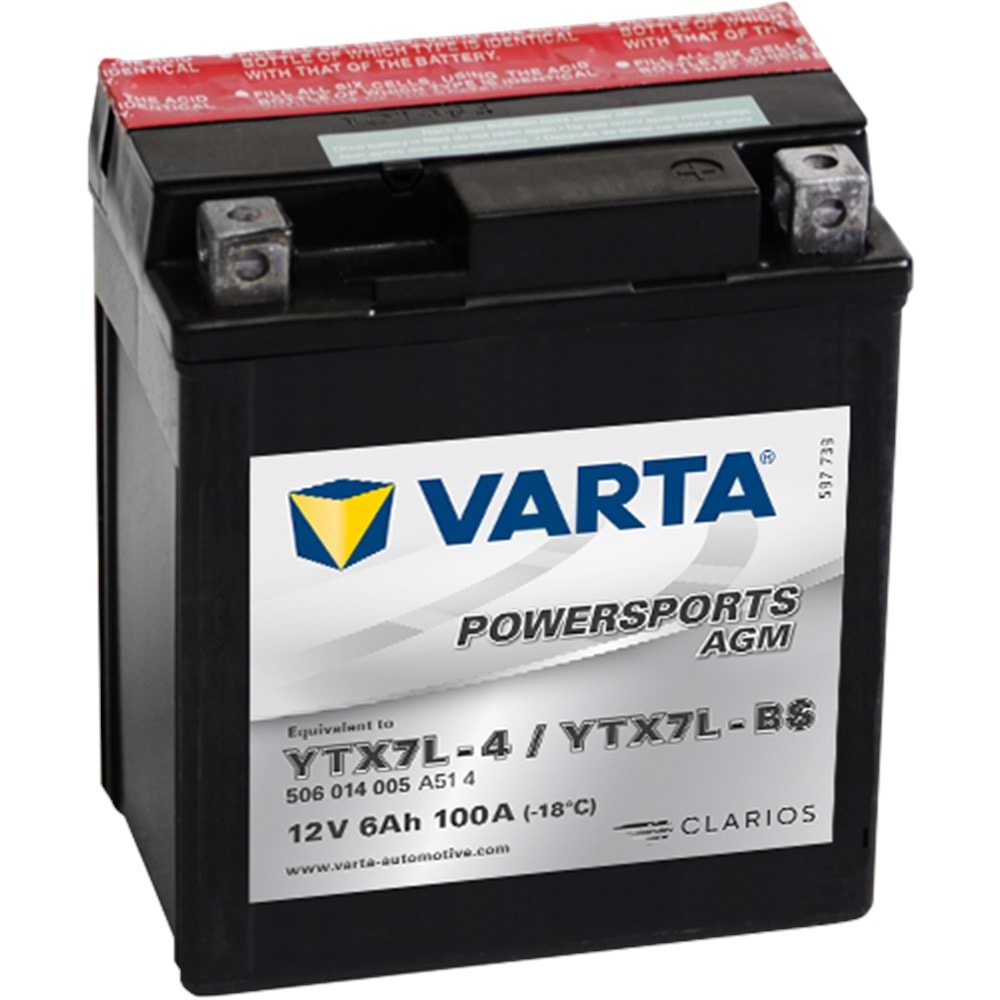 VARTA POWERSPORTS AGM YTX7L-BS 12V6Ah 100A AKÜ