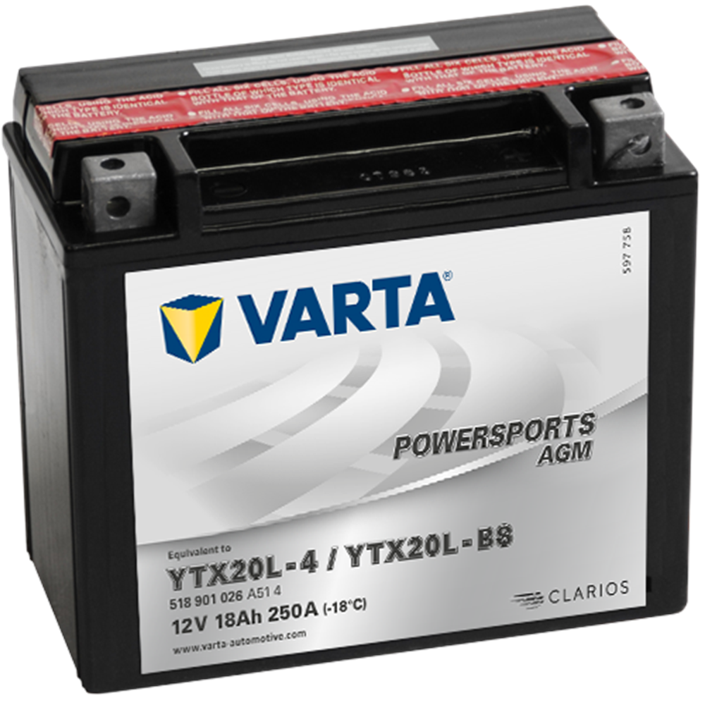 VARTA POWERSPORTS AGM YTX20L-BS 12V18Ah 250A AKÜ