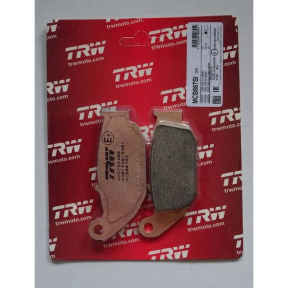 TRW MCB867SI HONDA CRF 250 L SİNTERLİ ARKA FREN BALATASI