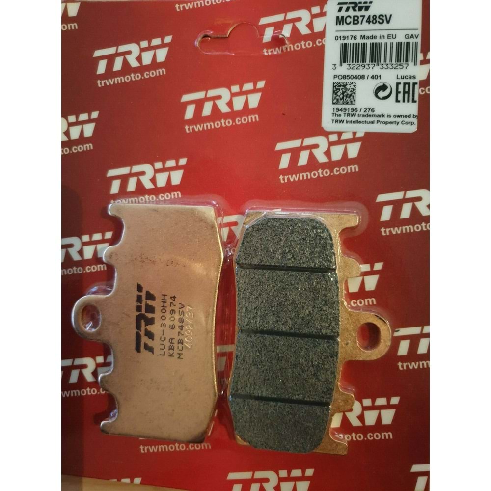TRW MCB748SV BMW R 1150 GS R 1200 GS K 1300 S SİNTERLİ ÖN FREN BALATASI