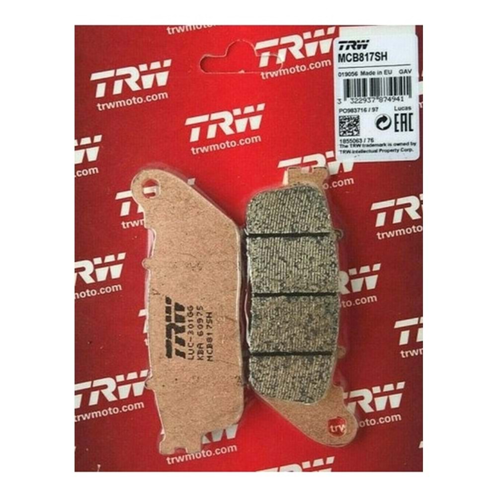 TRW MCB817SH HONDA CB1000R VFR800 F VFR800X CROSSRUNNER VFR1200F SİNTERLİ FREN BALATASI