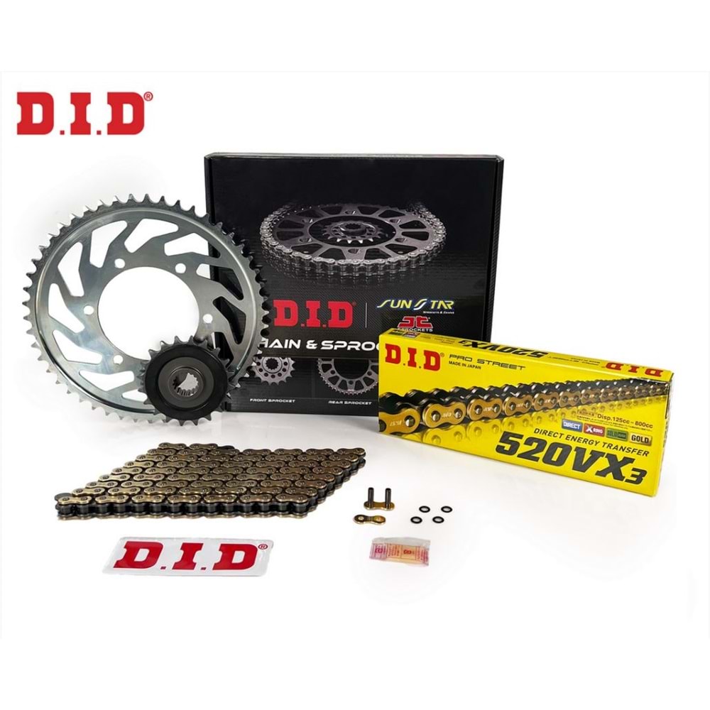 DID ZİNCİR DİŞLİ SETİ YAMAHA YZF R25 JJ520VXGB778