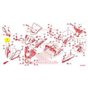 HONDA CBR 650 F SAĞ FAR GRENAJI KIRMIZI 64110-MJE-DK0ZA (açıklama dikkat!)