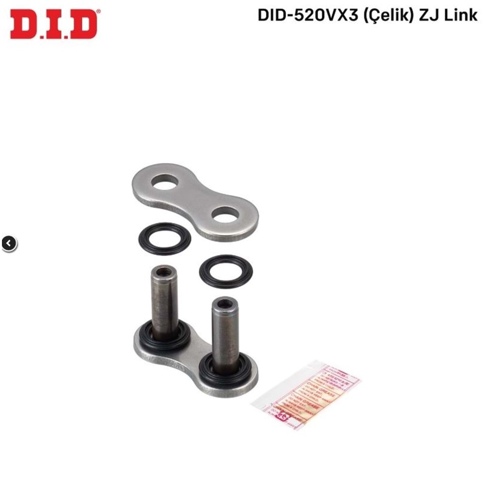 DID 520 VX3 ZJ ÇELİK ZİNCİR BİRLEŞTİRİCİ ZİNCİR KİLİDİ