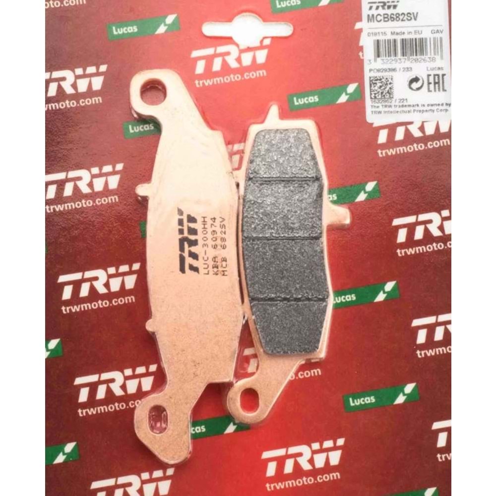 TRW KAWASAKI ER-6 N VULCAN 900 W800 Z 750 SUZUKI DL650 DL1000 SV650 SİNTERLİ ÖN FREN BALATASI MCB682SV