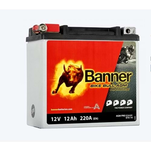 BANNER ETX14L MOTORSİKLET AKÜSÜ 12V 12Ah