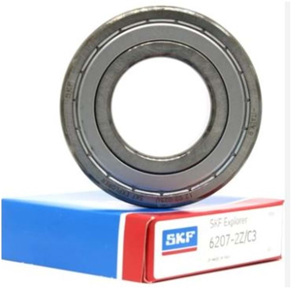 SKF 6207-2Z/C3 Rulman 35x72x17 mm Çift Taraf Metal Kapaklı C3 Boşluklu
